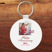 Cheers to 20 Years happy anniversary add photo dat Schlüsselanhänger (Vorderseite)