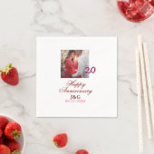 Cheers to 20 Years happy anniversary add photo dat Serviette (Beispiel)