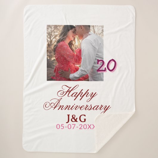 Cheers to 20 Years happy anniversary add photo dat Sherpadecke (Vorderseite)