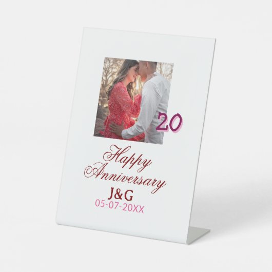 Cheers to 20 Years happy anniversary add photo dat Sockelschild (Vorderseite)