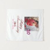 Cheers to 20 Years happy anniversary add photo dat Wandteppich (Vorderseite (Horizontal))