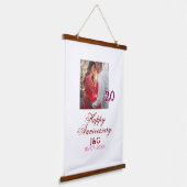 Cheers to 20 Years happy anniversary add photo dat Wandteppich Mit Holzrahmen (Gewinkelt)