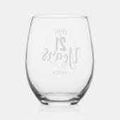 CHEERS TO 21 YEARS WEINGLAS OHNE STIEL (Rückseite)