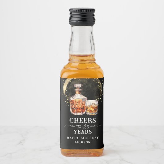 Cheers to 30 Years Whiskey Alkoholflaschenetikett (Vorderseite)