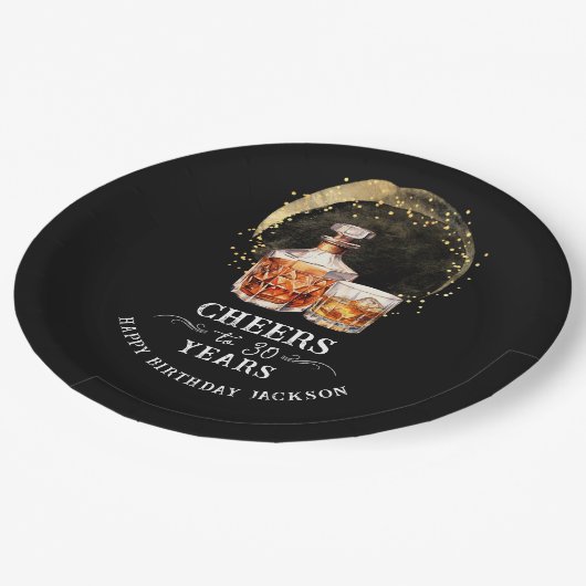 Cheers to 30 Years Whiskey Pappteller (Schrägansicht)