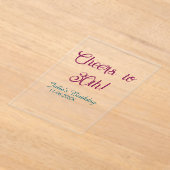 Cheers to 30th birthday name date mauve blue elega acryleinladungen (Ablage )