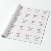 Cheers to 30th birthday name date mauve blue elega geschenkpapier (Ungerollt)