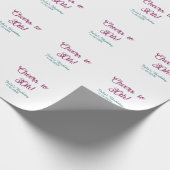 Cheers to 30th birthday name date mauve blue elega geschenkpapier (Ecke)