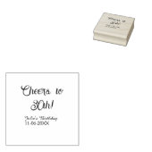 Cheers to 30th birthday name date mauve blue elega gummistempel (Stempel)
