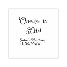 Cheers to 30th birthday name date mauve blue elega permastempel