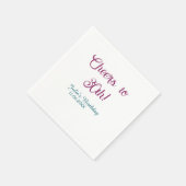 Cheers to 30th birthday name date mauve blue elega serviette (Ecke)
