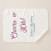 Cheers to 30th birthday name date mauve blue elega sherpadecke (Vorderseite (Horizontal))