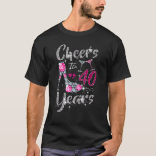 Cheers to 40 Years 40. Birthday Wine Shoes Diamo T-Shirt