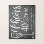 Cheers to 40 years chalkboard birthday keepsake puzzle (Vertikal)