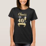 Cheers To 40 Years Champagne Wedding Anniversary T-Shirt<br><div class="desc">Cheers To 40 Years Champagne Wedding Anniversary 2022 Gift. Perfect gift for your dad,  mom,  papa,  men,  women,  friend and family members on Thanksgiving Day,  Christmas Day,  Mothers Day,  Fathers Day,  4th of July,  1776 Independent day,  Veterans Day,  Halloween Day,  Patrick's Day</div>