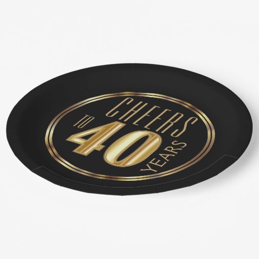 Cheers to 40 Years Pappteller (Schrägansicht)