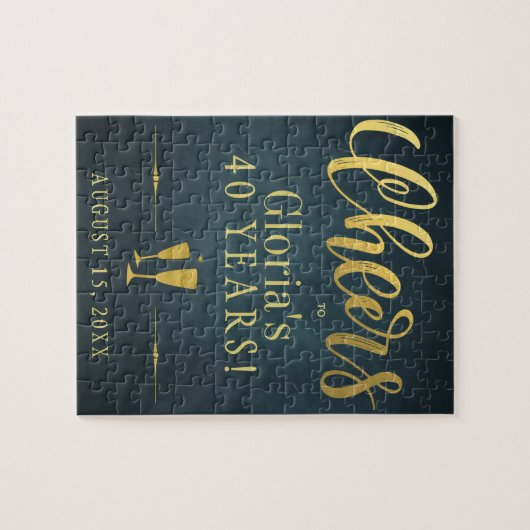 Cheers to 40 years personalized birthday gift puzzle (Horizontal)