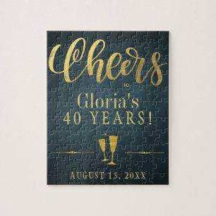 Cheers to 40 years personalized birthday gift puzzle