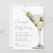 Cheers To 40th Birthday Party Einladung (Vorderseite)