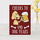 Cheers to 490 Hunde Years 50. Geburtstagskarte Karte (Yellow Flower)