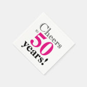 Cheers to 50 Jahre Retro Schriftart Hot-Rosa Spaß Serviette (Ecke)