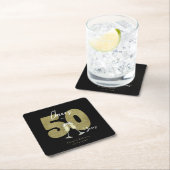 Cheers To 50 Years Black Gold Rechteckiger Pappuntersetzer (Vor Ort)