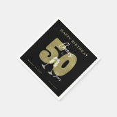 Cheers To 50 Years Black Gold  Serviette (Ecke)