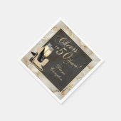 Cheers to 50 Years Champagne Gold Serviette (Ecke)
