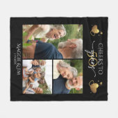 Cheers to 50 Years Multi-Photo Fleece Blanket (Vorderseite (Horizontal))