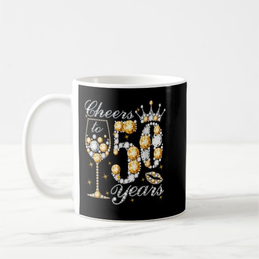 Cheers To 50 Years Old Happy 50th Birthday Queen D Kaffeetasse (Links)