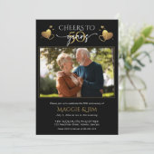 Cheers to 50 Years Photo Wedding Anniversary  Einladung (Stehend Vorderseite)