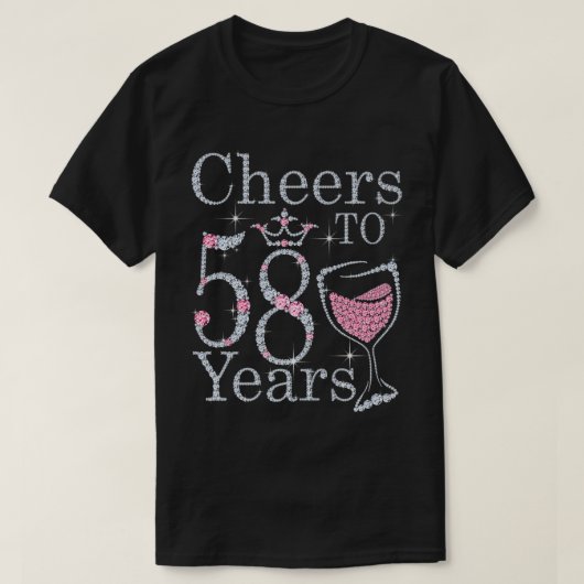 Cheers to 58 Years 1964 58Th Birthday Tee Gift For (Design vorne)
