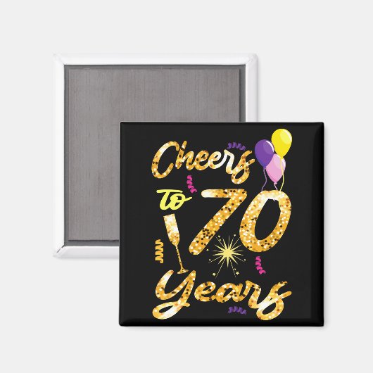 Cheers To 70 Years 1951 70th Birthday Gift Magnet (Vorderseite/Rückseite)