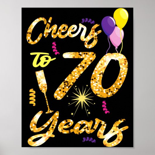 Cheers To 70 Years 1951 70th Birthday Gift Poster (Vorne)