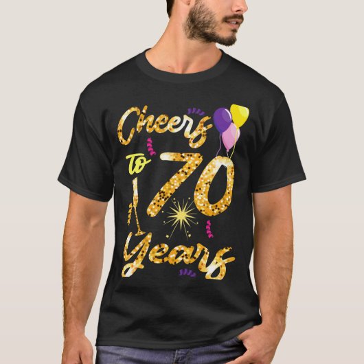 Cheers To 70 Years 1951 70th Birthday Gift T-Shirt (Vorderseite)