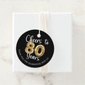 Cheers to 80 Jahre Script Balloon Danke Geschenkanhänger (Beispiel)