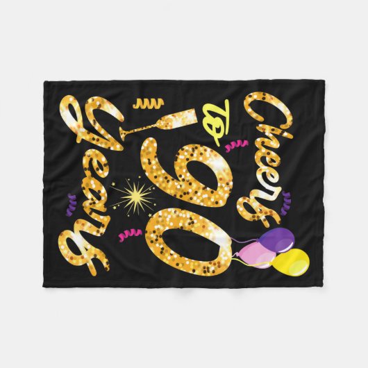 Cheers To 90 Years 1931 90th Birthday Celebration Fleecedecke (Vorderseite (Horizontal))