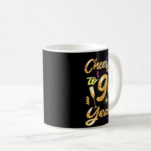 Cheers To 90 Years 1931 90th Birthday Celebration Kaffeetasse (VorderseiteRechts)