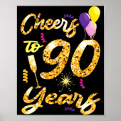Cheers To 90 Years 1931 90th Birthday Celebration Poster (Vorne)