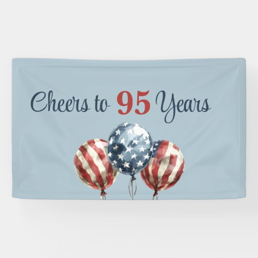 Cheers to 95 Years Birthday Party  Banner (Horizontal)