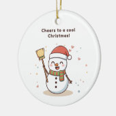 Cheers to a Cool Christmas Snowman Card Keramik Ornament (Links)