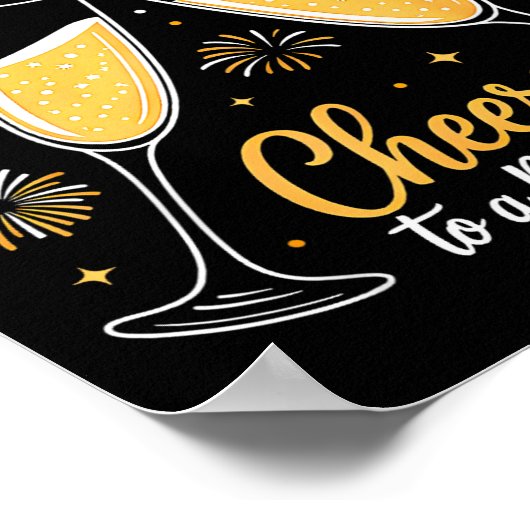 Cheers To A New Year Eve Party Countdown Happy New Poster (Ecke)