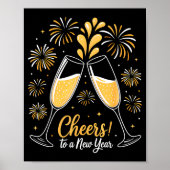 Cheers To A New Year Eve Party Countdown Happy New Poster (Vorne)