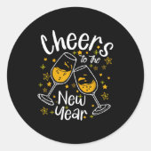 Cheers To A New Year Eve Party Countdown Happy New Runder Aufkleber (Vorderseite)