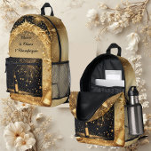 Cheers to Chaos & Champagne Midnight Gold New Year Bedruckter Rucksack