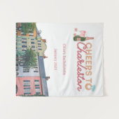 "Cheers to Charleston" Bach Party Hintergrund Wandteppich (Vorderseite (Horizontal))