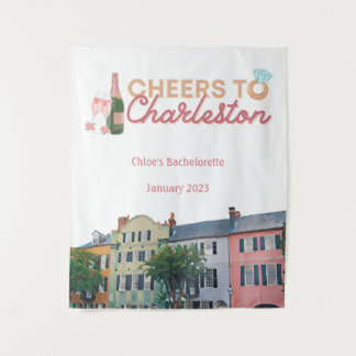 "Cheers to Charleston" Bach Party Hintergrund Wandteppich