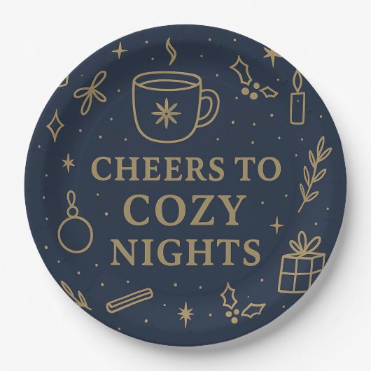 Cheers to Cozy Nights Paper Plate Pappteller (Vorderseite)