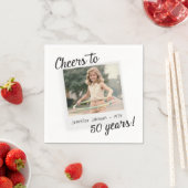 Cheers to Fifty Years 50 Retro Photo Birthday  Serviette (Beispiel)