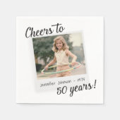 Cheers to Fifty Years 50 Retro Photo Birthday  Serviette (Vorderseite)